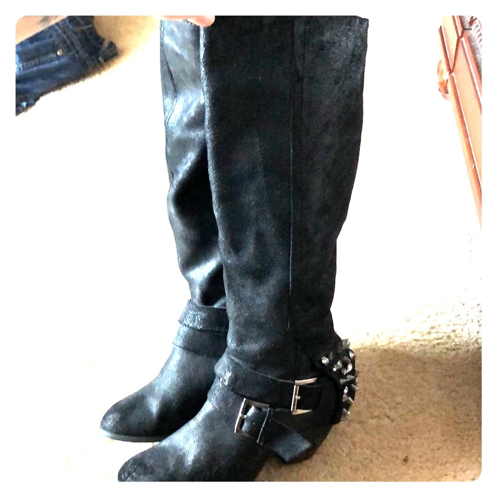 Naughty Monkey, size 8, black studded boots